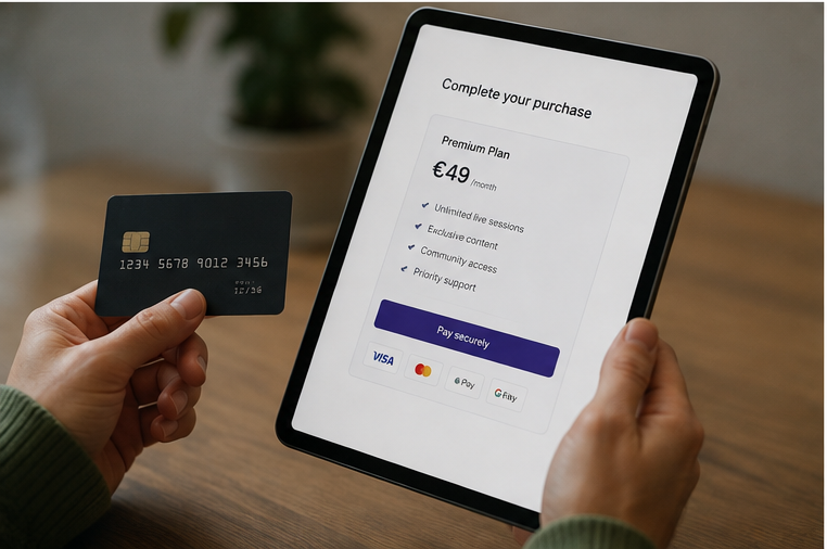 Completing a paid course subscription checkout